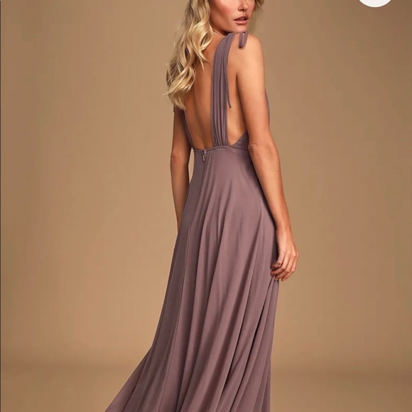 NWT Lulu’s Dance the Night Away Dusty Purple Backless Maxi Dress - Picture 2 of 3